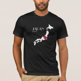 T-shirt Chemise de carte de drapeau du Japon