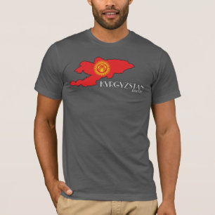 T-shirt Chemise de carte de drapeau du Kirghizistan
