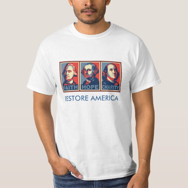 T-shirt Chemise de charité d'espoir de foi de Glenn Beck (Devant)