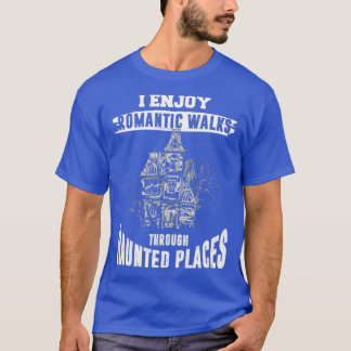 T-shirt Chemise De Chasse Fantôme Drôle Lieux Hantés Citat