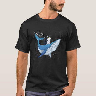 T-shirt Chemise de chat baleine espace drôle chaton balein