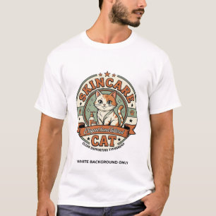 T-shirt Chemise de chat de soins de peau Chat Vintage Vect