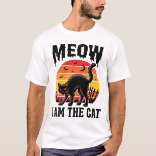T-shirt Chemise de chat Halloween Meow Design de chat noir