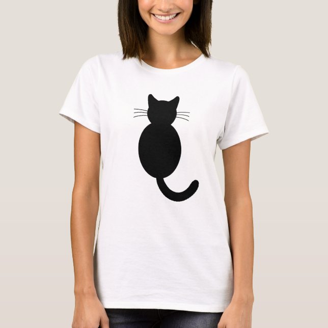 T-shirt Chemise de chat noir (Devant)