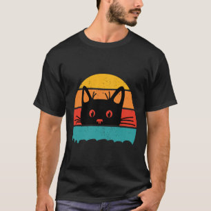 T-shirt Chemise de chat. Style rétro E