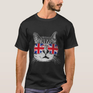 T-shirt Chemise de chat Union Jack Drapeau Pays Rétro Angl