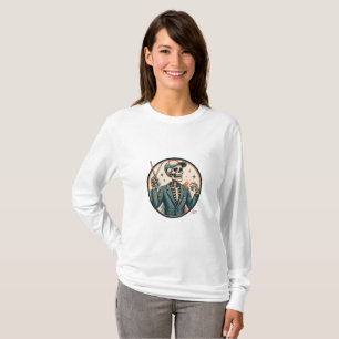 T-shirt Chemise de chef d'orchestre squelette élégant