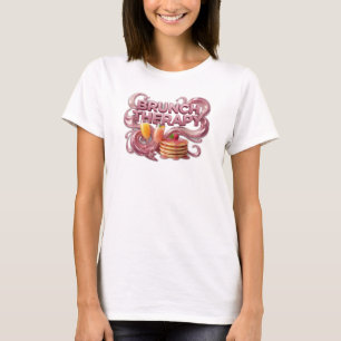 T-shirt Chemise de citation de THÉRAPIE BRUNCH Rouge frapp