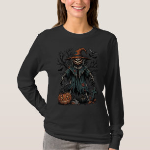 T-shirt Chemise de citrouille d'Halloween Épouvantail Sorc