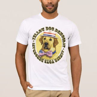 T-shirt Chemise de classique de Démocrate de chien jaune