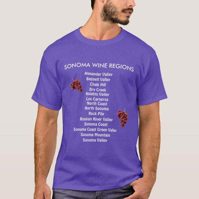 T-shirt Chemise de classique de régions de vin de Sonoma (Devant)
