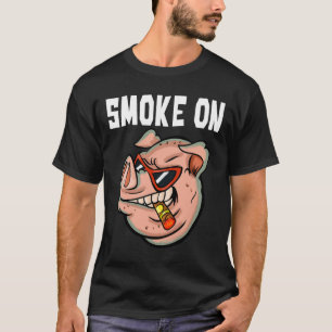 T-shirt Chemise De Cochon Drôle Pour Homme Fumer Viande Po