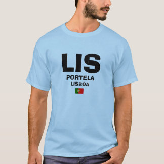 T-shirt Chemise de code d'aéroport de LIS Lisbonne Portela