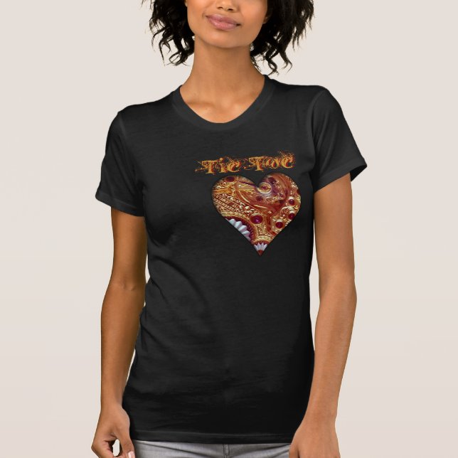 T-shirt Chemise de coeur d'horloge de Steampunk (Devant)