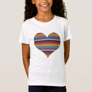 T-Shirt Chemise de coeur Rainbow Ribbon Cable Heart Girl’s