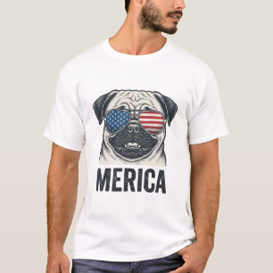 T-shirt Chemise de conception de gravure vintage Merica Pu