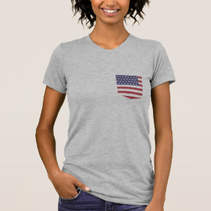 T-shirt Chemise de conception Fake Pocket Flag américaine