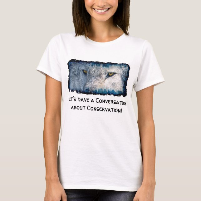 T-shirt Chemise de conservation de la faune du loup gris (Devant)