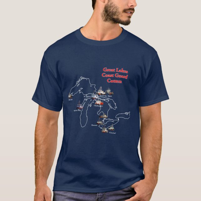 T-shirt Chemise de coupe de la Garde côtière des Grands La (Devant)