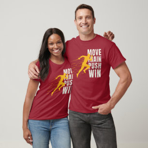 T-shirt Chemise de course à pied Move Train Push Win