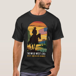 T-shirt chemise de cowboy noir