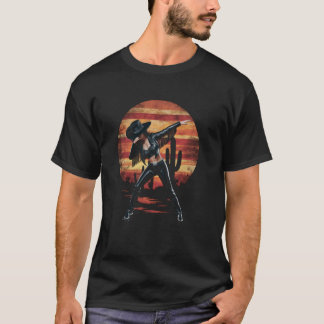 T-shirt Chemise de cowgirl Dabbing Sunset Western Cactus D