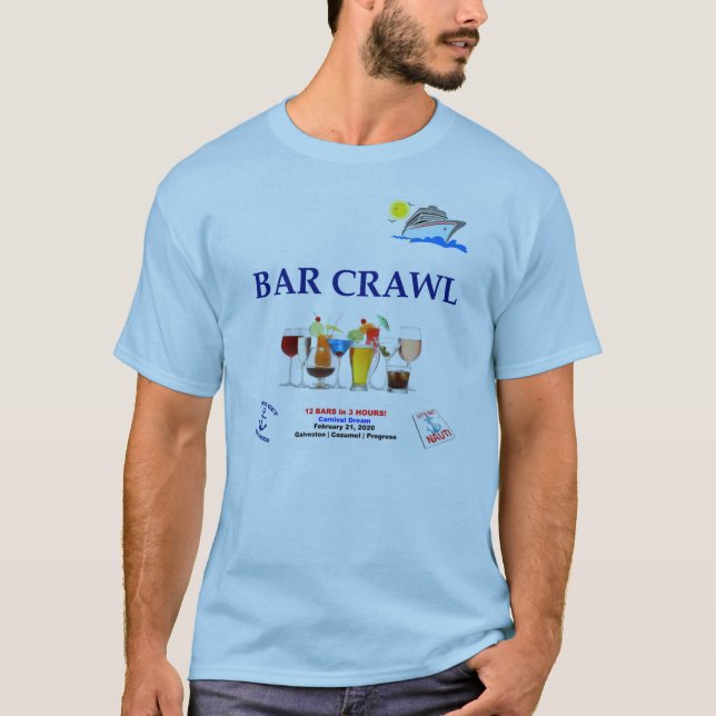 T-shirt Chemise de croisières Bar Crawl - Personnaliser -  (Devant)