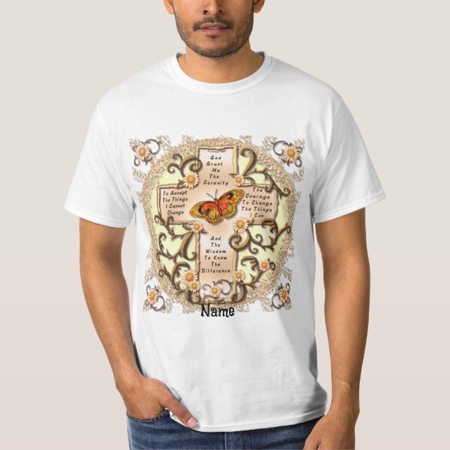 T-shirt Chemise de croix de prière Sepia Serenity (Devant)