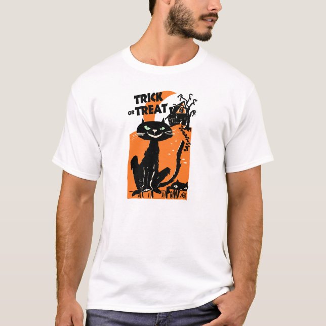 T-shirt Chemise de cru de chats de Halloween de des (Devant)