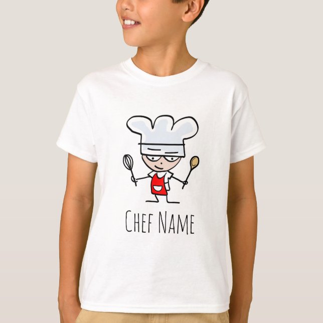 T-shirt Chemise de cuisson pour enfants avec dessin animé  (Devant)