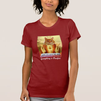 T-shirt chemise de dame d'église de chat de clavier