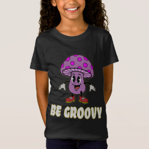 T-Shirt Chemise de dessin animé champignon violet rétro Be