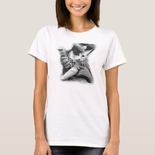 T-shirt Chemise de dessin au crayon de chat de clavier