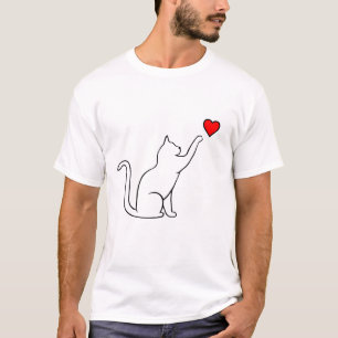 T-shirt Chemise de dessin simple pour chat - Mini-ligne d'
