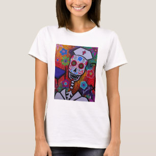 T-shirt Chemise de Dia de los Muertos Nurse