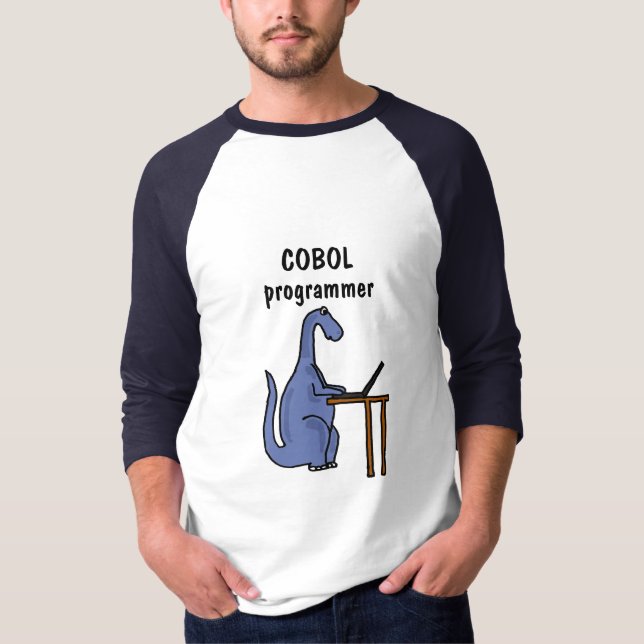 T-shirt Chemise de dinosaure de programmeur de COBOL d'AL (Devant)
