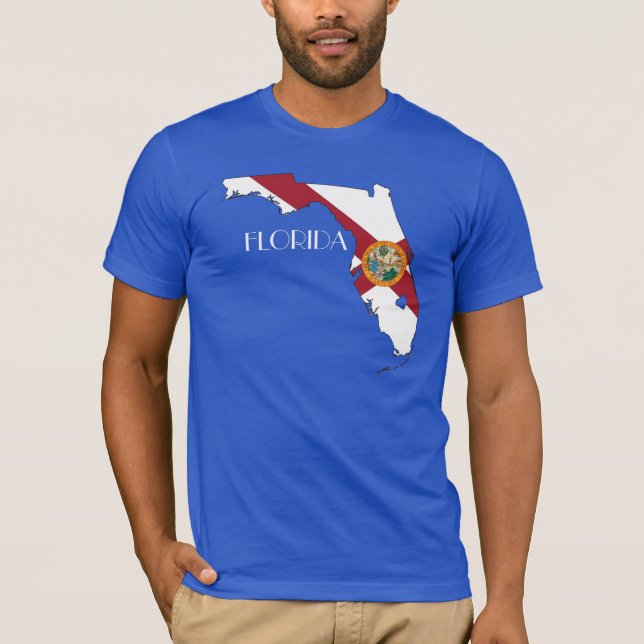T-shirt Chemise de Drapeau-Carte de la Floride (Devant)