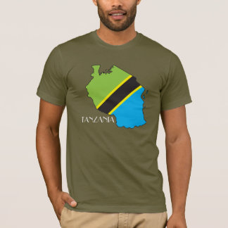 T-shirt Chemise de Drapeau-Carte de la Tanzanie