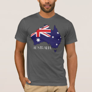 T-shirt Chemise de Drapeau-Carte de l'Australie