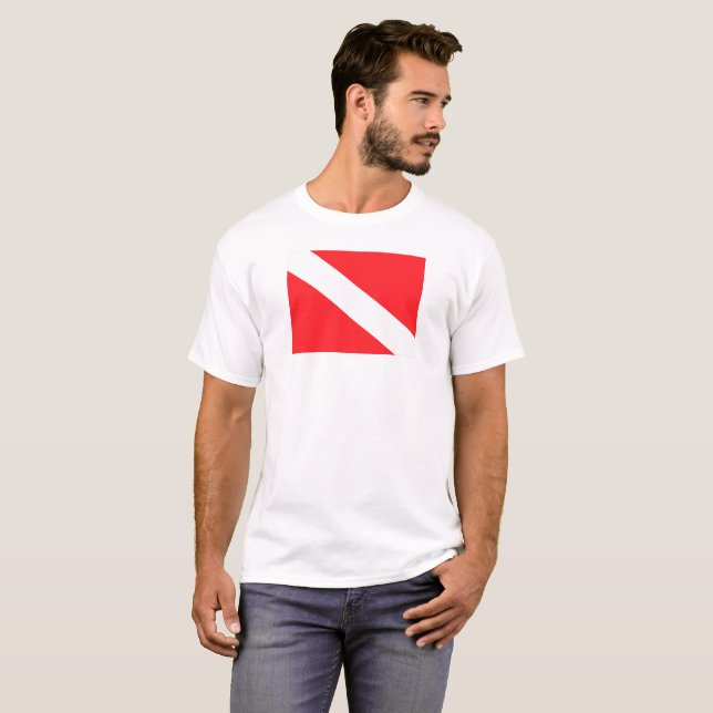 T-shirt Chemise de drapeau de piqué de scaphandre (Devant entier)