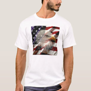 T-shirt Chemise de drapeau d'Eagle d'Américain