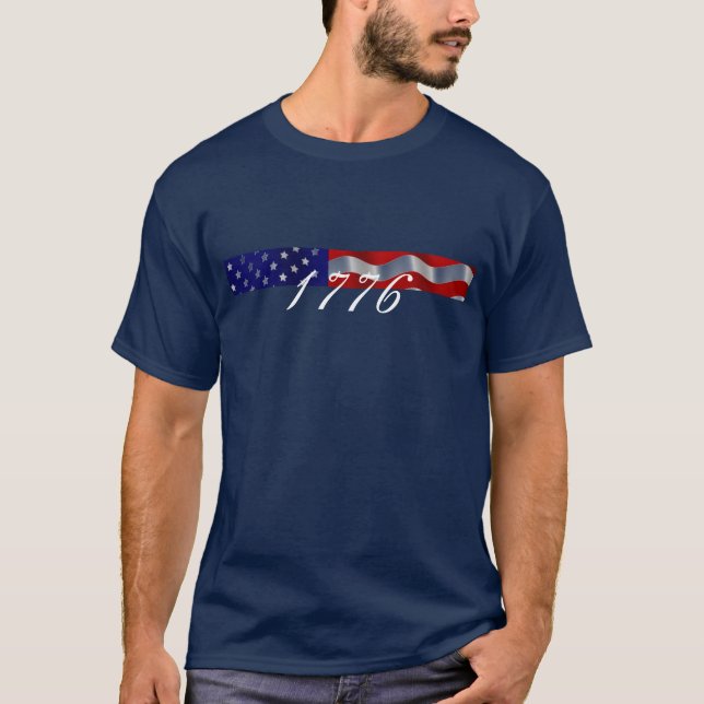 T-shirt Chemise de drapeau des 1776 USA (Devant)