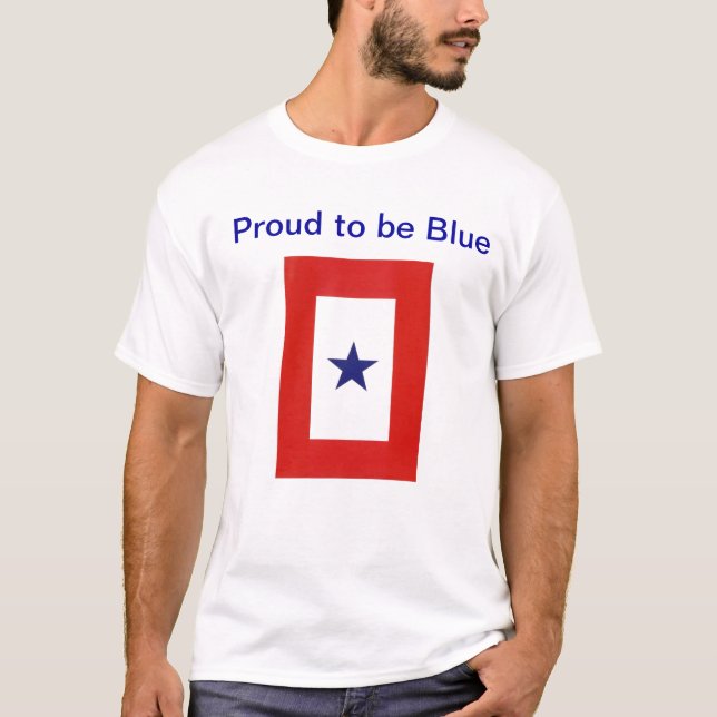 T-shirt Chemise de drapeau d'étoile bleue (Devant)