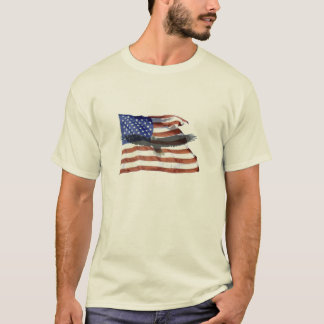 T-shirt Chemise de drapeau et d'aigle chauve