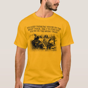 T-shirt Chemise de droite Mauvaise voie Train Drôle