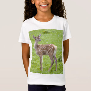 T-Shirt Chemise de faon de cerfs communs rouges