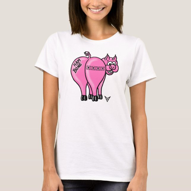 T-shirt Chemise de femmes d'os de jambon (Devant)