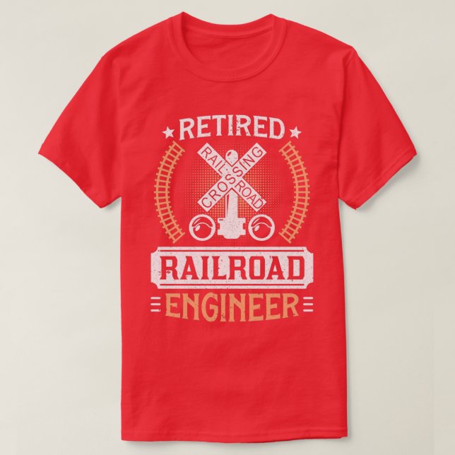 T-shirt Chemise de fer à la retraite Locomotive Train Engi (Design devant)