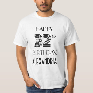 T-shirt Chemise de fête d'anniversaire 32 ans inspirée d'A