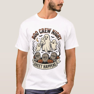 T-shirt Chemise de fête de feuille d'équipage de fantôme d